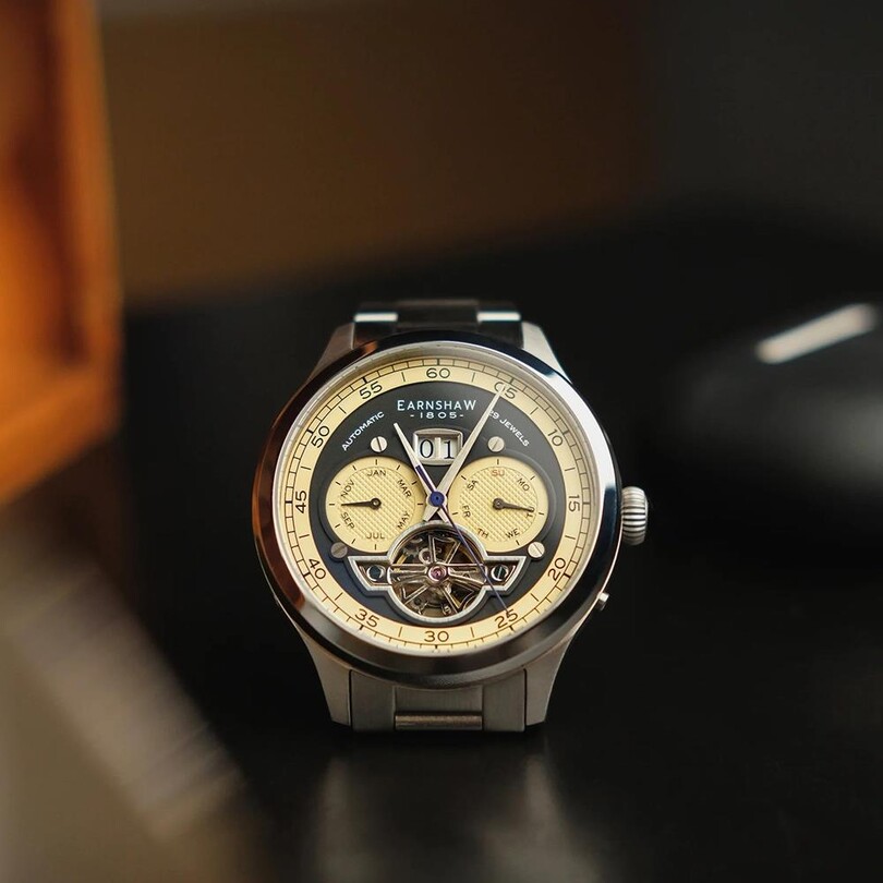 BARON GRAND DATE CALENDAR OPEN HEART AUTOMATIC ES-8187-22 Erkek Kol Saati - Thumbnail