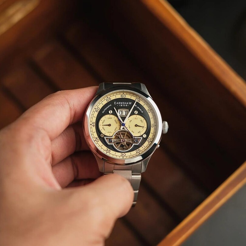 BARON GRAND DATE CALENDAR OPEN HEART AUTOMATIC ES-8187-22 Erkek Kol Saati - Thumbnail