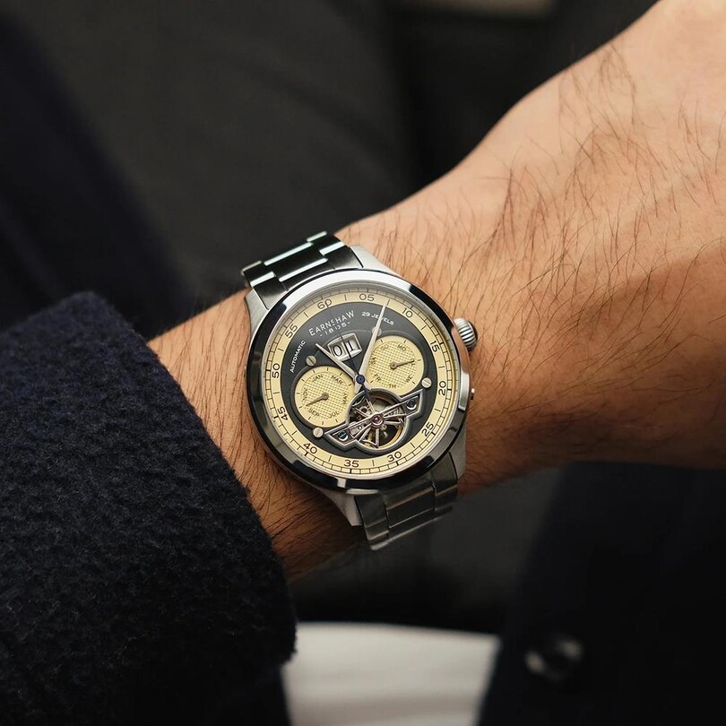 BARON GRAND DATE CALENDAR OPEN HEART AUTOMATIC ES-8187-22 Erkek Kol Saati - Thumbnail