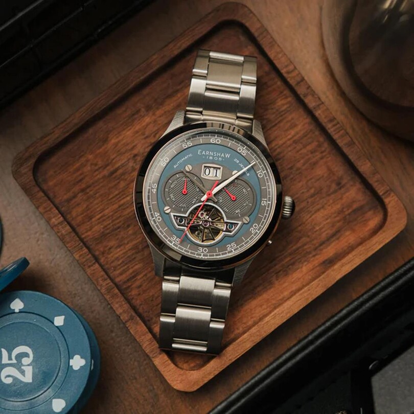  BARON GRAND DATE CALENDAR OPEN HEART Otomatik ES-8187-44 Erkek Kol Saati - Thumbnail