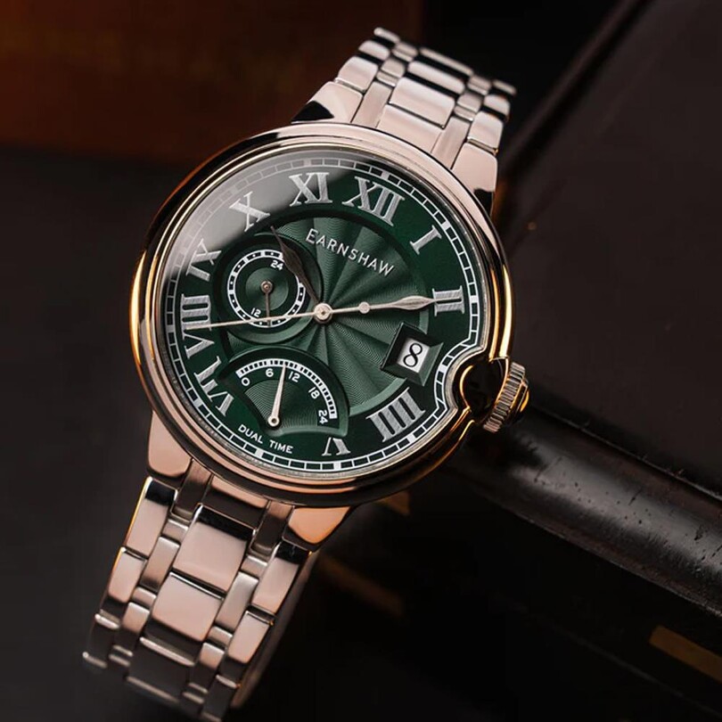  BARALLIER RETROGRADE DUAL TIME ES-8288-88 Erkek Kol Saati - Thumbnail