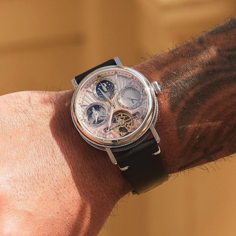 HERITAGE BEAUFORT DUAL TIME DATE OPEN HEART Otomatik ES-8309-01 Erkek Kol Saati - Thumbnail