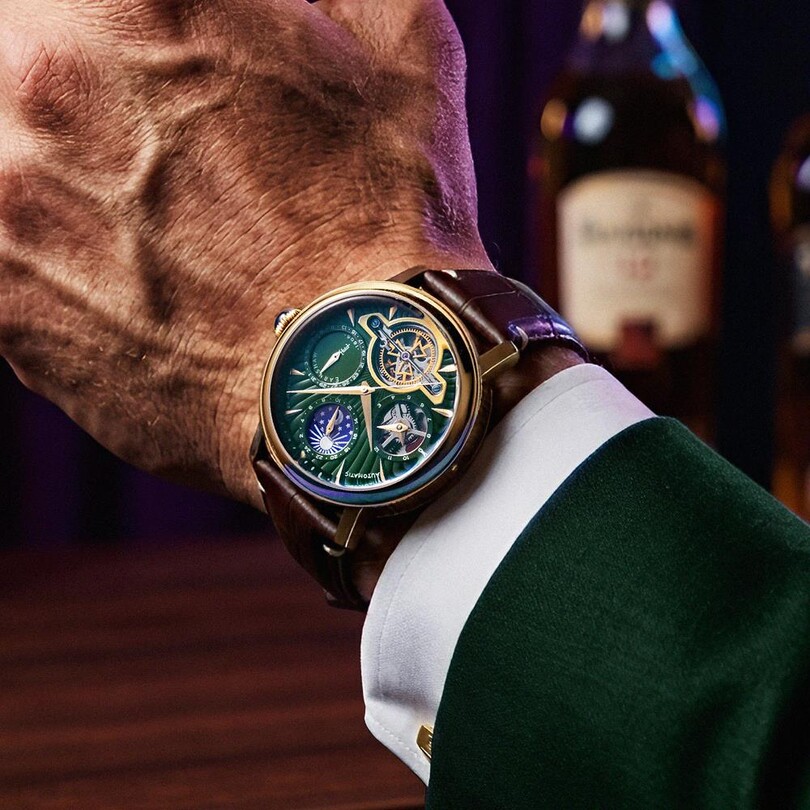 HERITAGE BEAUFORT DUAL TIME DATE OPEN HEART Otomatik ES-8309-02 Erkek Kol Saati - Thumbnail