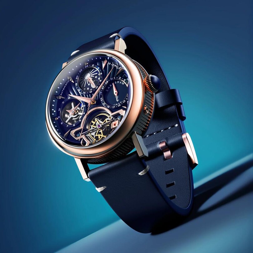 HERITAGE BEAUFORT DUAL TIME DATE OPEN HEART Otomatik ES-8309-03 Erkek Kol Saati - Thumbnail