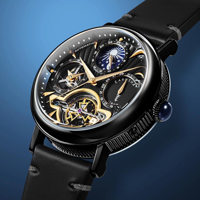 HERITAGE BEAUFORT DUAL TIME DATE OPEN HEART Otomatik ES-8309-04 Erkek Kol Saati - Thumbnail