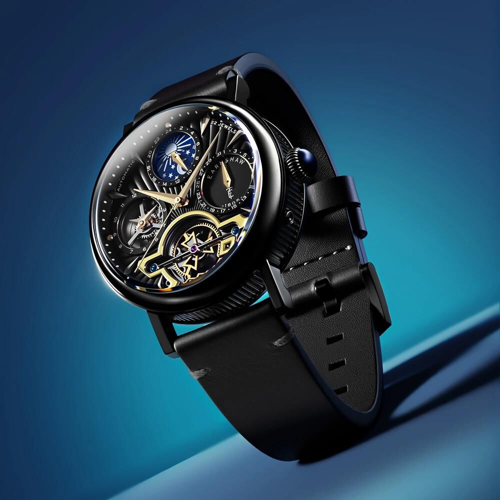 HERITAGE BEAUFORT DUAL TIME DATE OPEN HEART Otomatik ES-8309-04 Erkek Kol Saati