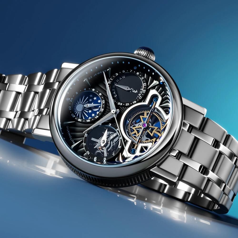 HERITAGE BEAUFORT DUAL TIME DATE OPEN HEART Otomatik ES-8309-11 Erkek Kol Saati