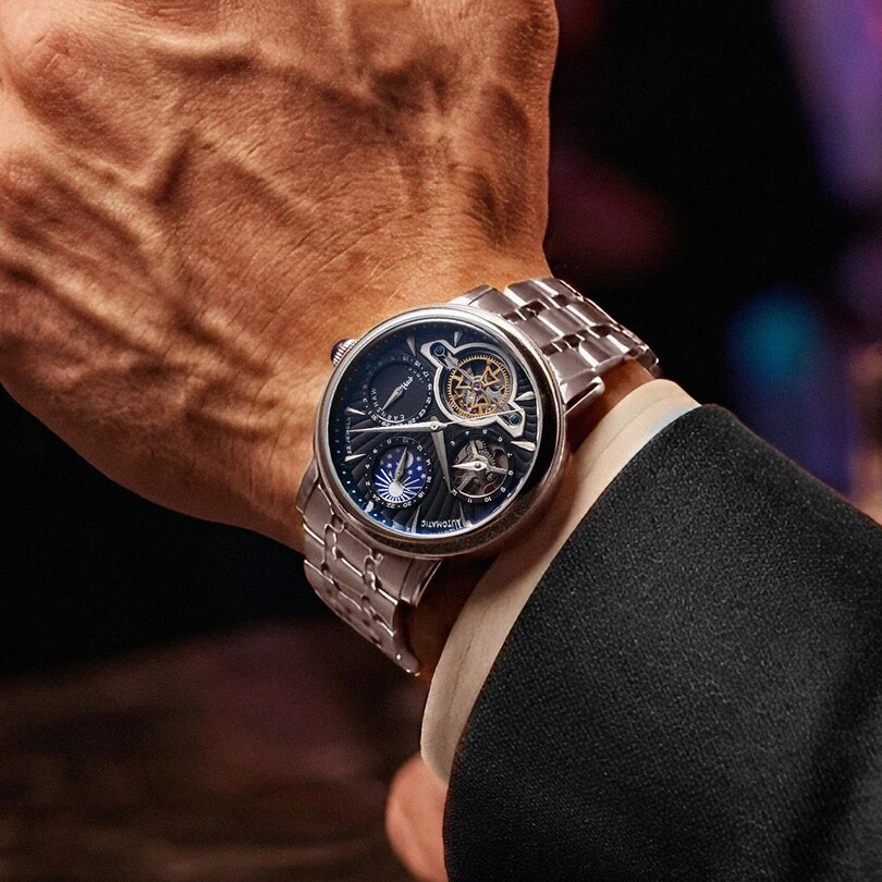 HERITAGE BEAUFORT DUAL TIME DATE OPEN HEART Otomatik ES-8309-11 Erkek Kol Saati - Thumbnail