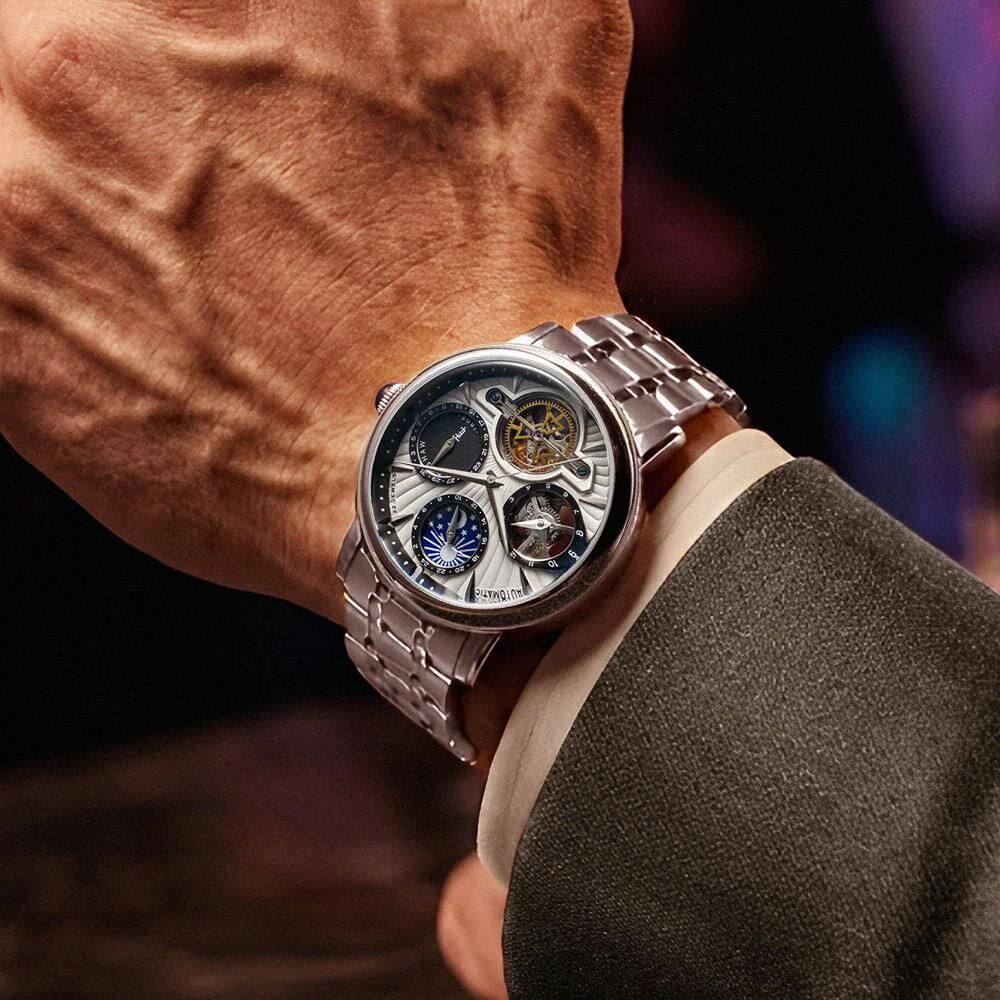 HERITAGE BEAUFORT DUAL TIME DATE OPEN HEART Otomatik ES-8309-22 Erkek Kol Saati