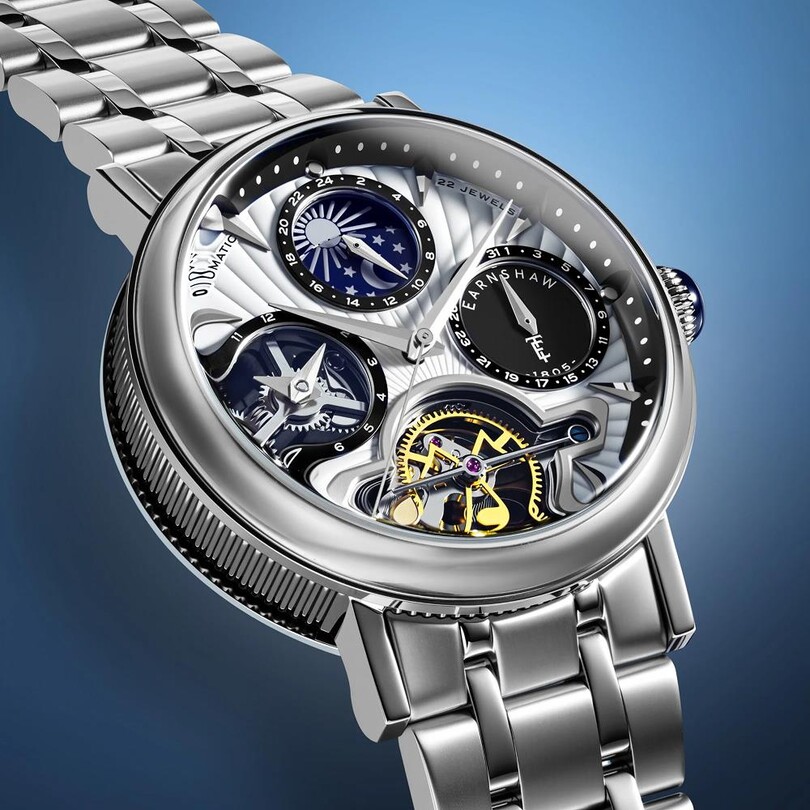HERITAGE BEAUFORT DUAL TIME DATE OPEN HEART Otomatik ES-8309-22 Erkek Kol Saati - Thumbnail