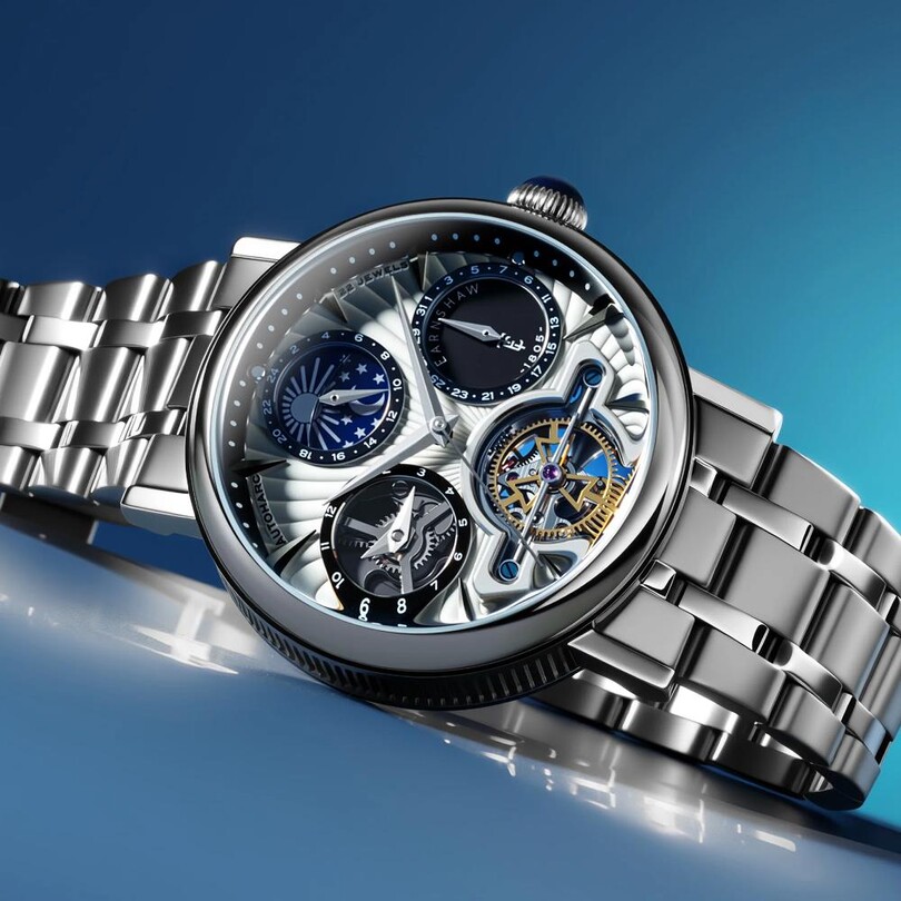 HERITAGE BEAUFORT DUAL TIME DATE OPEN HEART Otomatik ES-8309-22 Erkek Kol Saati - Thumbnail