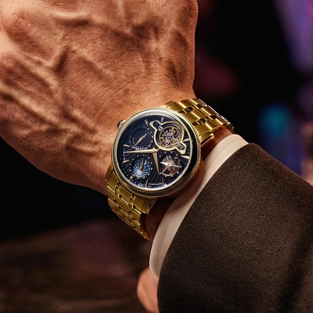 HERITAGE BEAUFORT DUAL TIME DATE OPEN HEART Otomatik ES-8309-33 Erkek Kol Saati