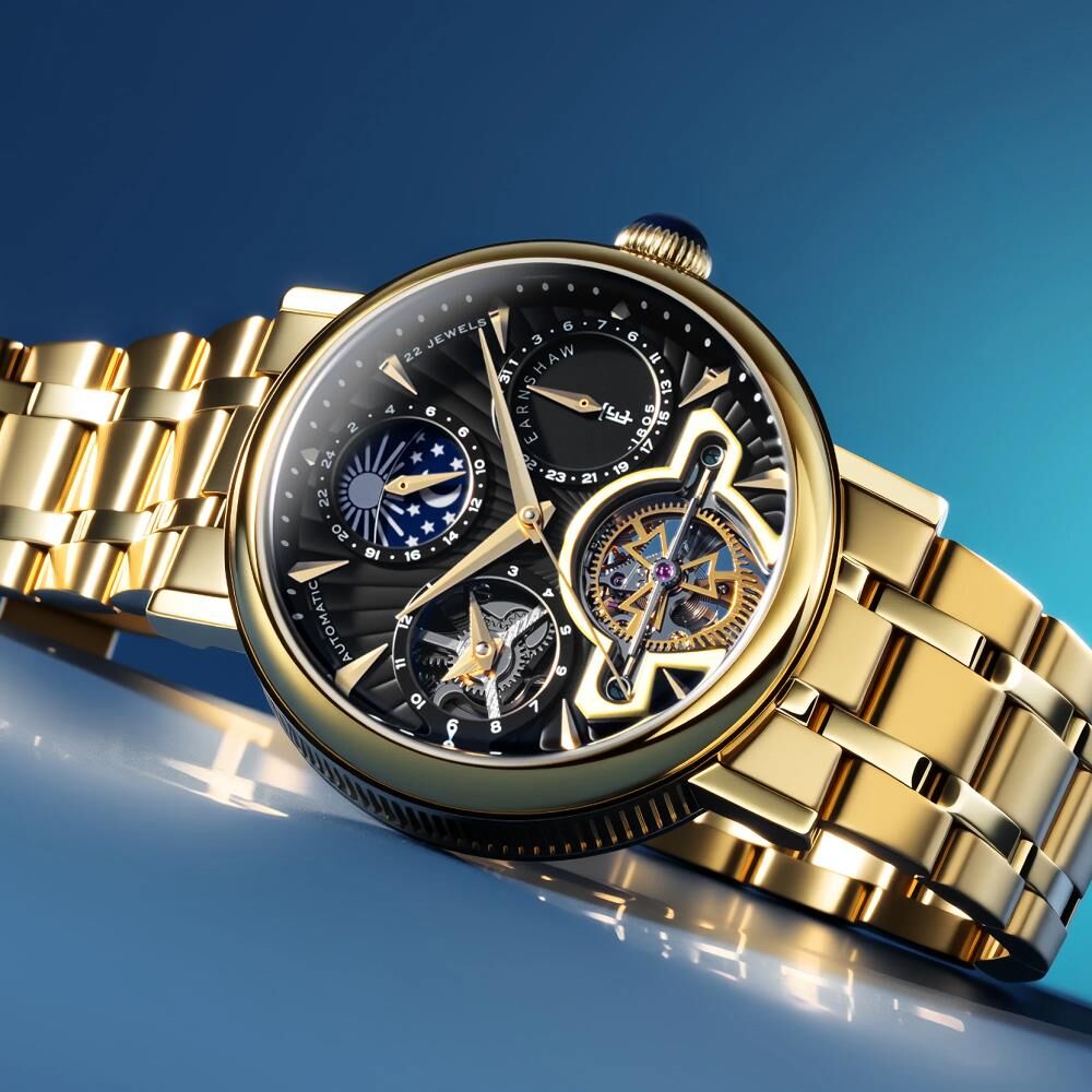 HERITAGE BEAUFORT DUAL TIME DATE OPEN HEART Otomatik ES-8309-33 Erkek Kol Saati