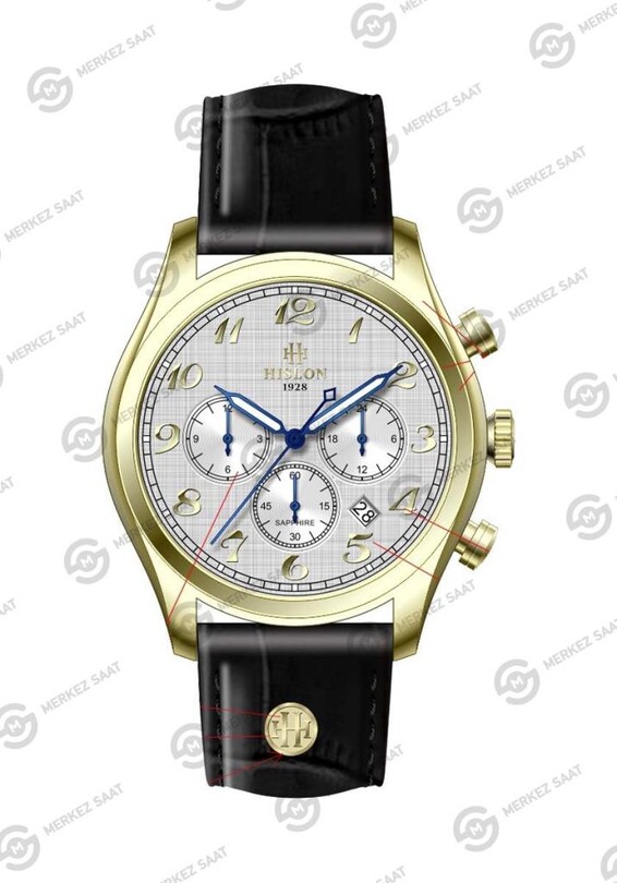 HISLON - Hislon Date DT171G-01BG Erkek Kol Saati