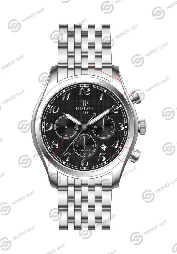 HISLON - Hislon Date DT171S-04SS Erkek Kol Saati