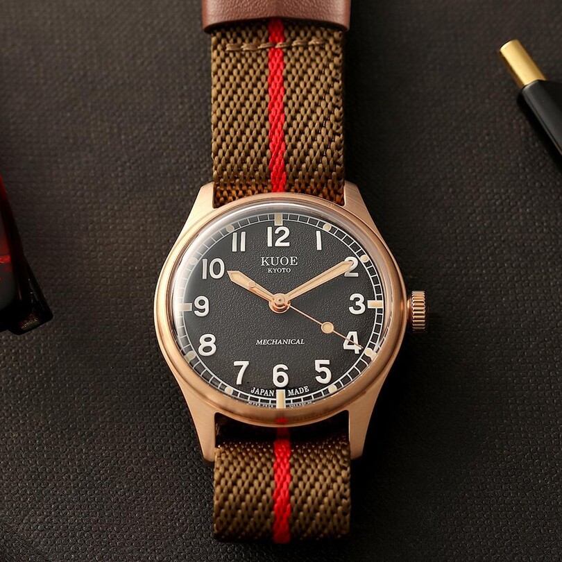 KUOE OLD SMITH OS90002BZ-ND-BK-KR-LARGE Kurmalı (Seiko NH38 Mekanizmalı) Erkek Kol Saati - Thumbnail