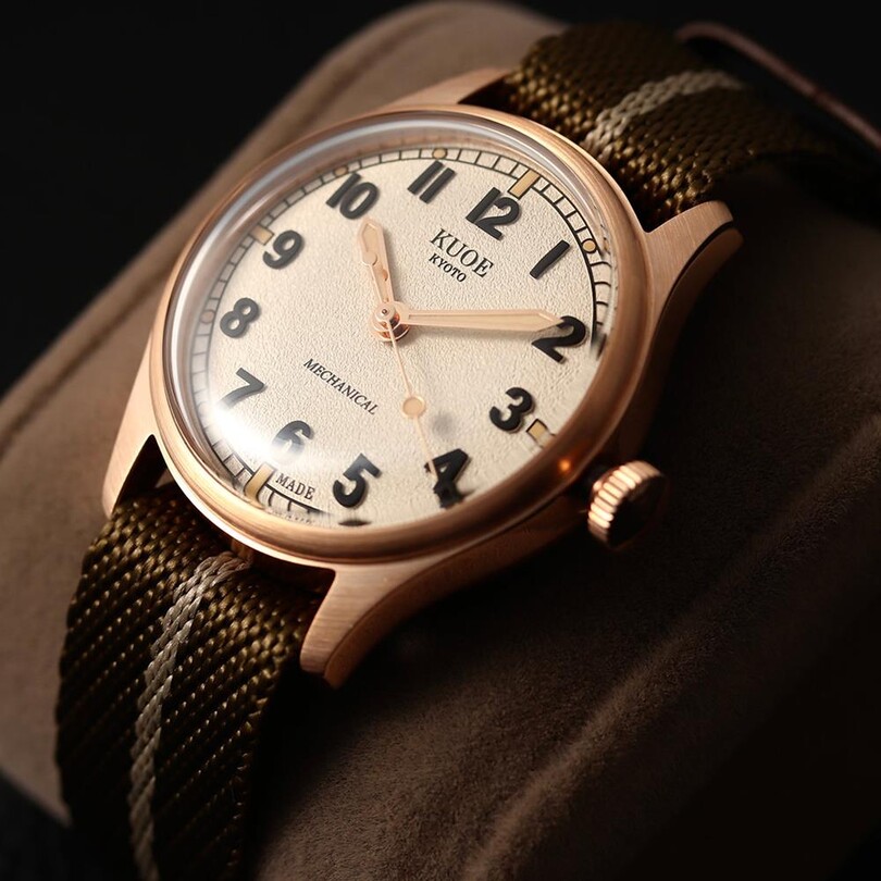 KUOE OLD SMITH OS90002BZ-ND-IV-KB-LARGE Kurmalı (Seiko NH38 Mekanizmalı) Erkek Kol Saati - Thumbnail