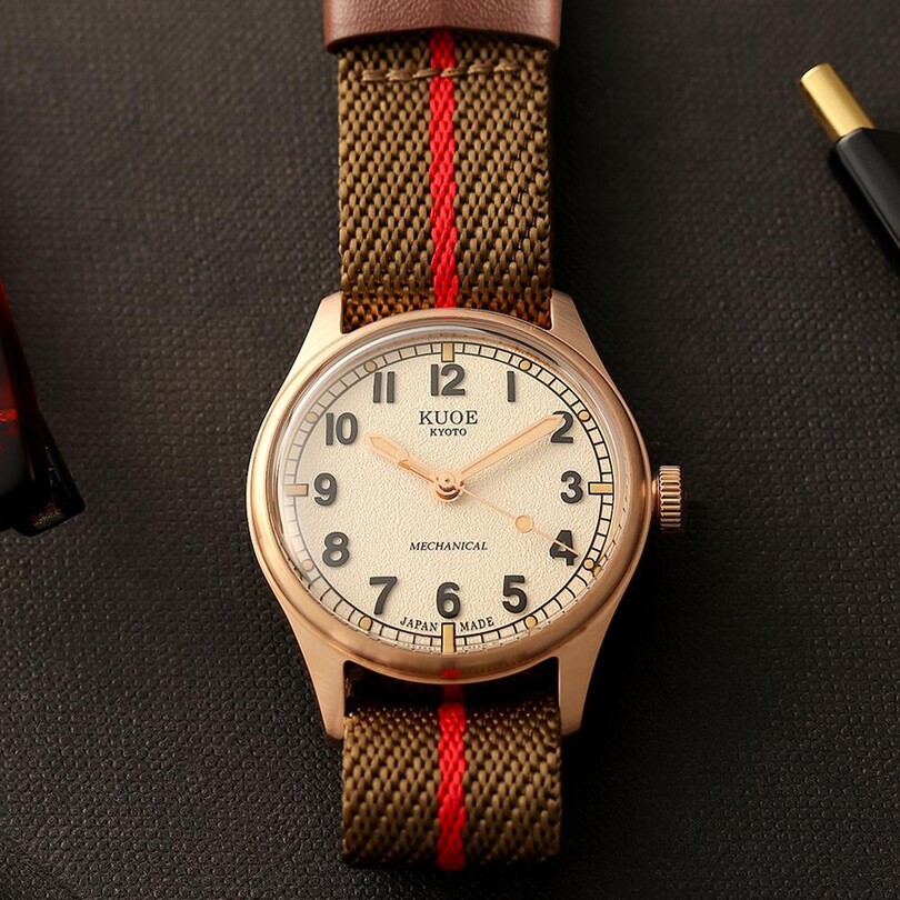 KUOE OLD SMITH OS90002BZ-ND-IV-KR-LARGE Kurmalı (Seiko NH38 Mekanizmalı) Erkek Kol Saati - Thumbnail
