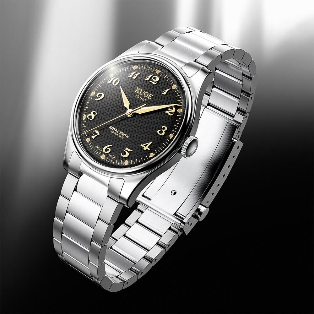 KUOE ROYAL SMITH RS90006BG-SV-BK Otomatik (Citizen Miyota 9039 Mekanizmalı) Erkek Kol Saati