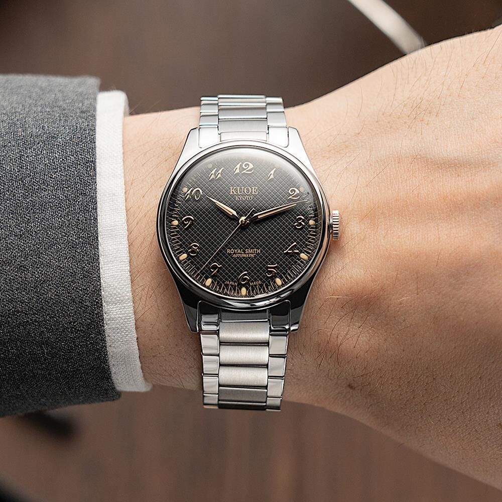 KUOE ROYAL SMITH RS90006BG-SV-BK Otomatik (Citizen Miyota 9039 Mekanizmalı) Erkek Kol Saati
