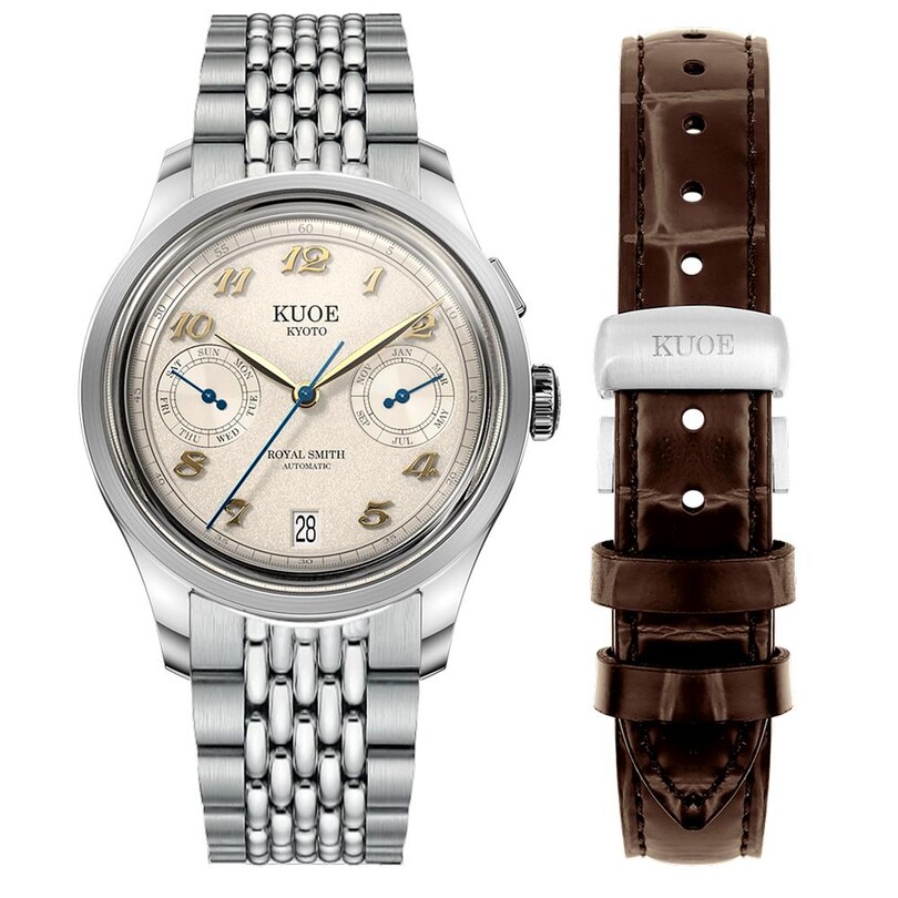 KUOE - KUOE ROYAL SMITH RS90010-IV-GRAINY-BOR-EX Otomatik (Citizen Miyota 9122 Mekanizmalı) Erkek Kol Saati