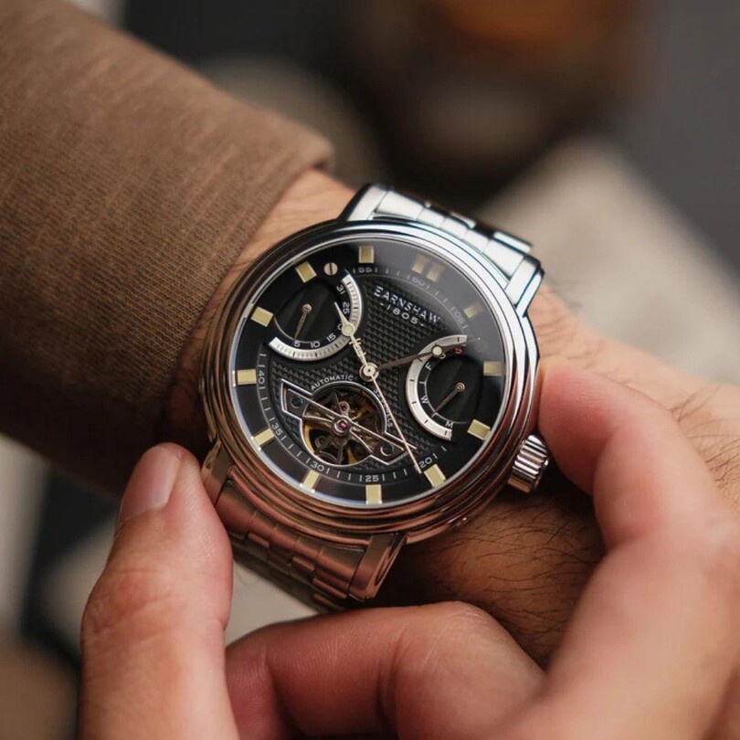 LONGCASE DUAL RETROGRADE OPEN HEART ES-8184-11 Otomatik Erkek Kol Saati - Thumbnail