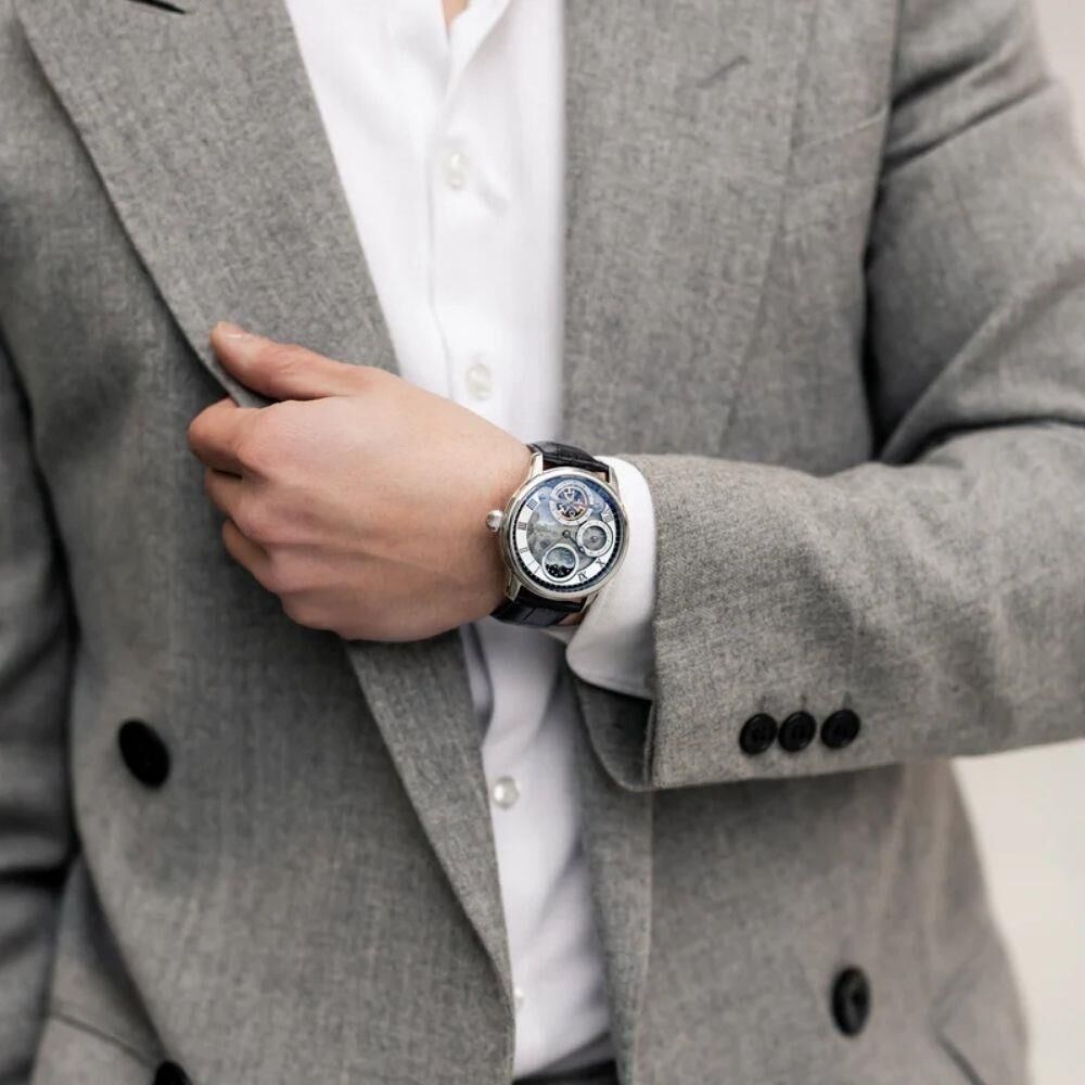 LONGITUDE SHADOW DUAL TIME ES-8063-01 Otomatik Erkek Kol Saati