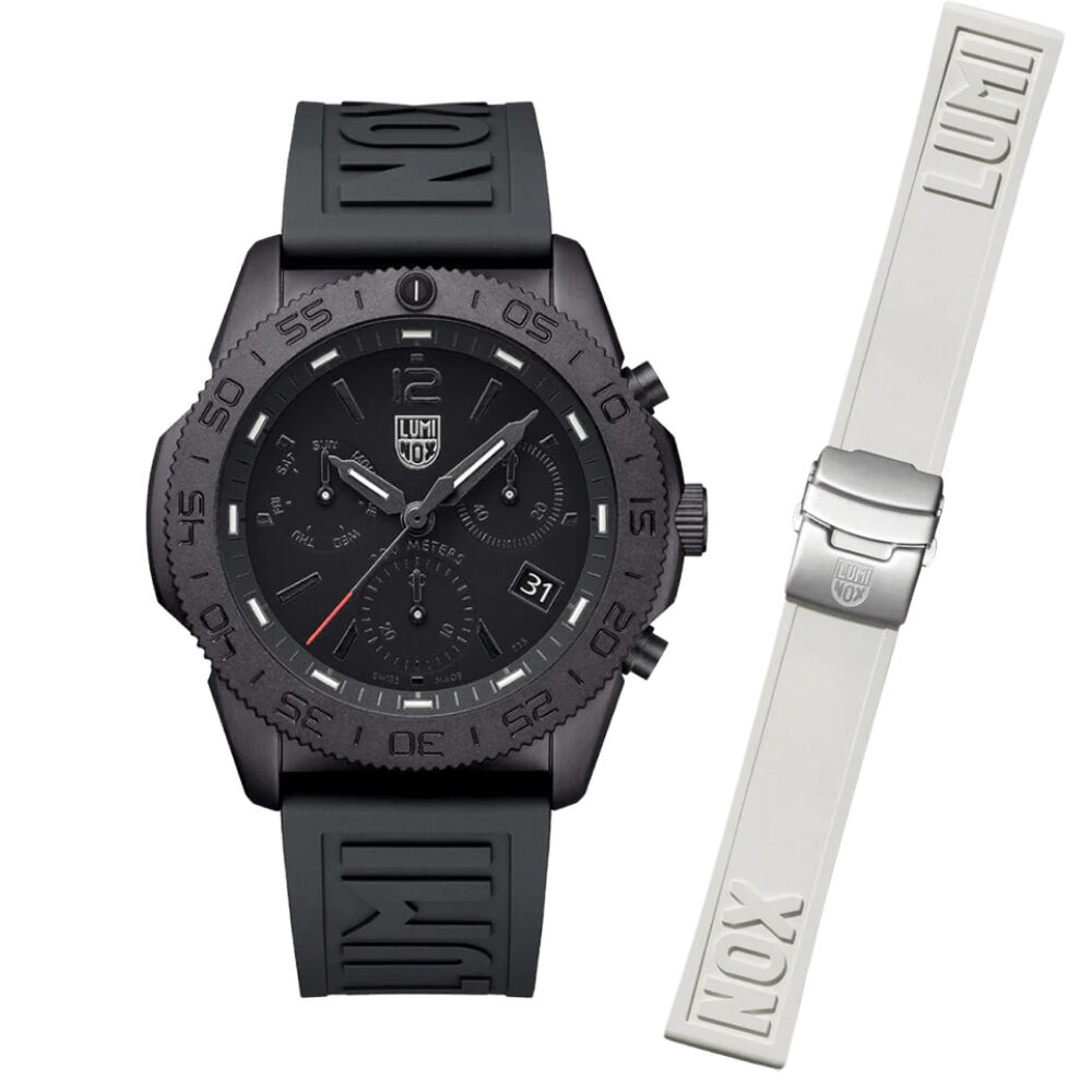 XS.3141.BO.1.SET PACIFIC DIVER CHRONOGRAPH 3140 (İsviçre Üretimi Ronda Z60 Mekanizmalı) Erkek Kol Saati