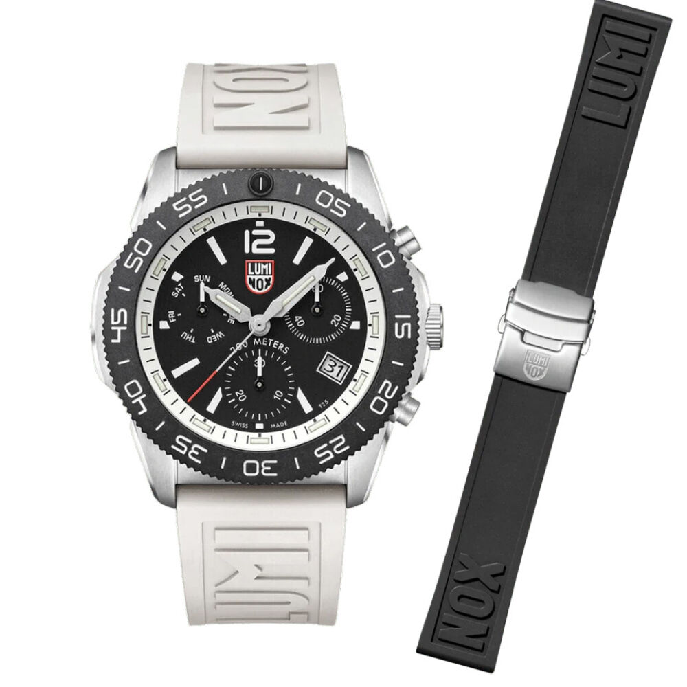 XS.3141.SET PACIFIC DIVER CHRONOGRAPH 3140 (İsviçre Üretimi Ronda Z60 Mekanizmalı) Erkek Kol Saati