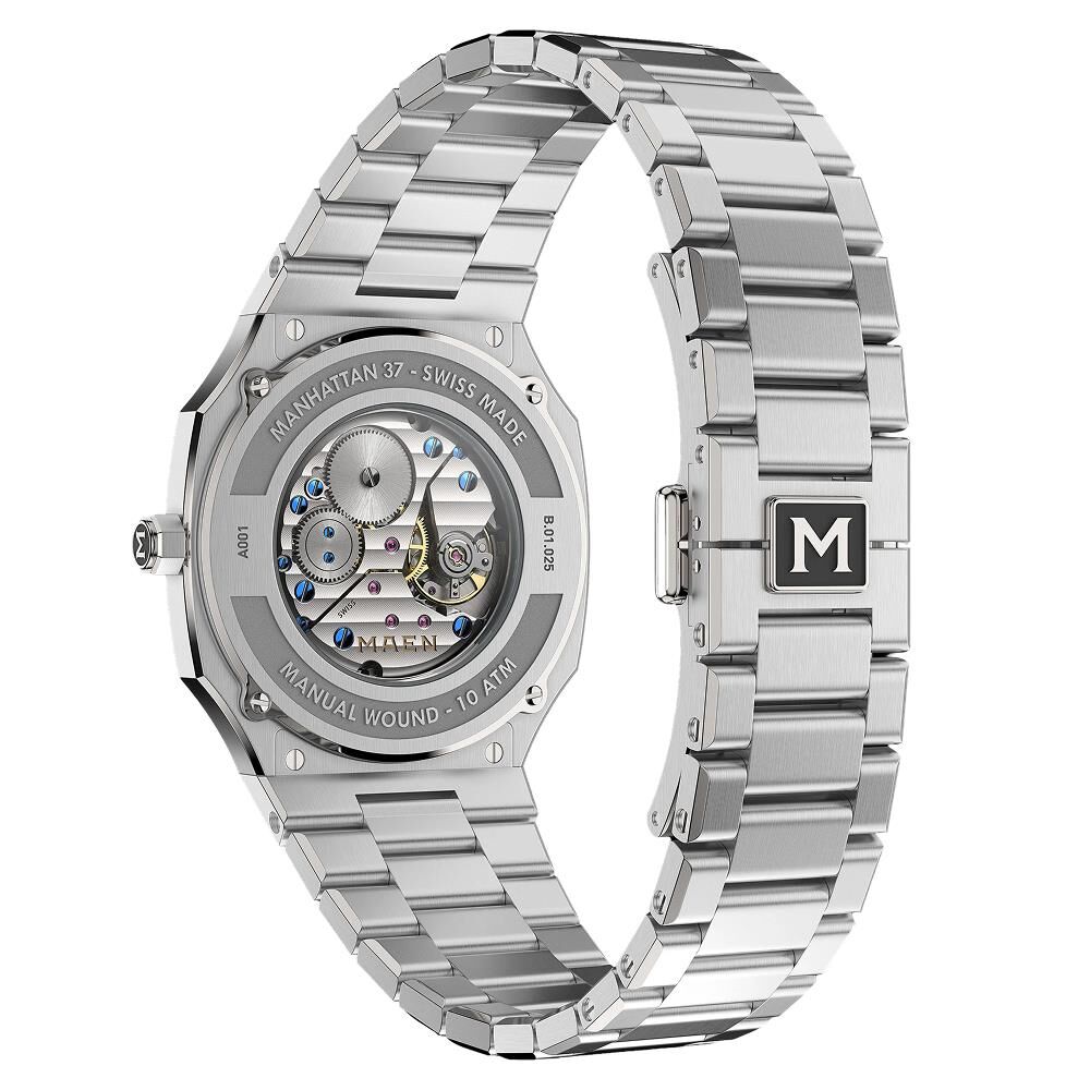 MAEN MANHATTAN 37 ULTRA THIN M2.2.4 Kurmalı (La Joux-Perret D100 Mekanizmalı Swiss Made) Erkek Kol Saati - Sadece 7.1 mm Kalınlıkta