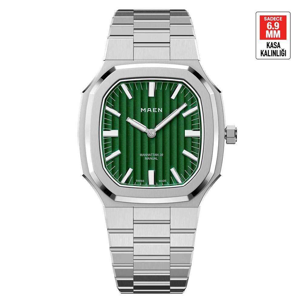 MAEN MANHATTAN 39 ULTRA THIN M4.1.1 Kurmalı (ETA 7001 Elaboré Grade Mekanizmalı Swiss Made) Erkek Kol Saati - Sadece 6.9 mm Kalınlıkta