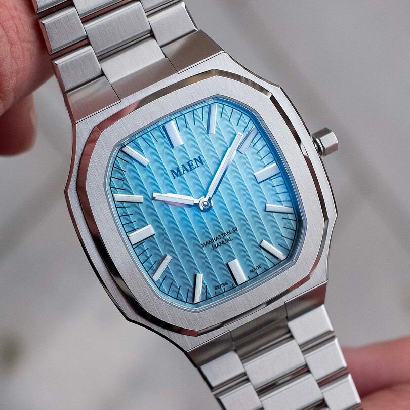 MAEN MANHATTAN 39 ULTRA THIN M4.1.3 Kurmalı (ETA 7001 Elaboré Grade Mekanizmalı Swiss Made) Erkek Kol Saati - Sadece 6.9 mm Kalınlıkta - Thumbnail