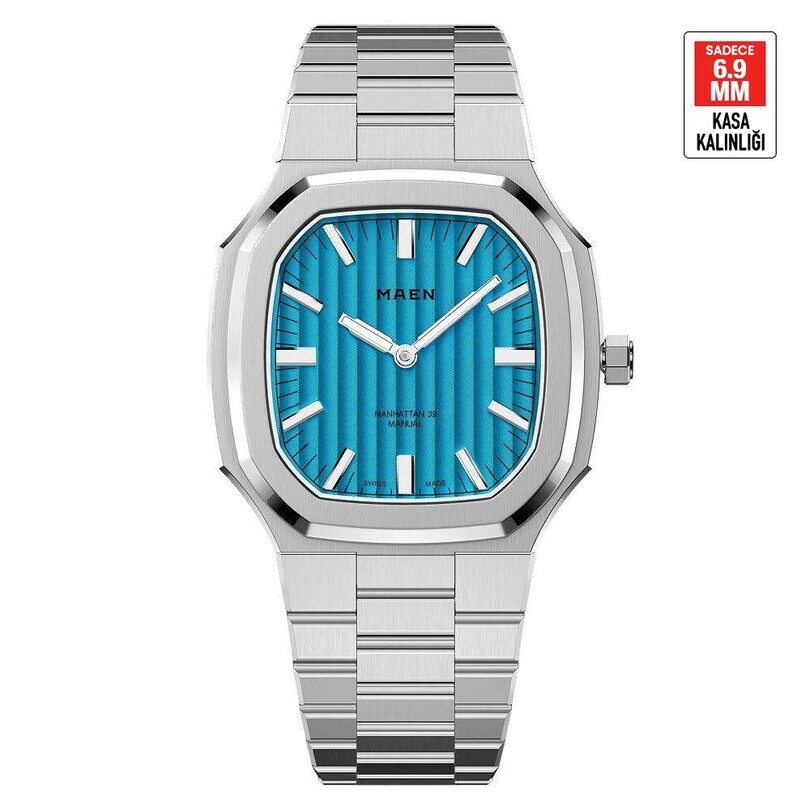 MAEN - MAEN MANHATTAN 39 ULTRA THIN M4.1.3 Kurmalı (ETA 7001 Elaboré Grade Mekanizmalı Swiss Made) Erkek Kol Saati - Sadece 6.9 mm Kalınlıkta