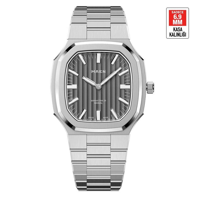 MAEN - MAEN MANHATTAN 39 ULTRA THIN M4.1.4 Kurmalı (ETA 7001 Elaboré Grade Mekanizmalı Swiss Made) Erkek Kol Saati - Sadece 6.9 mm Kalınlıkta