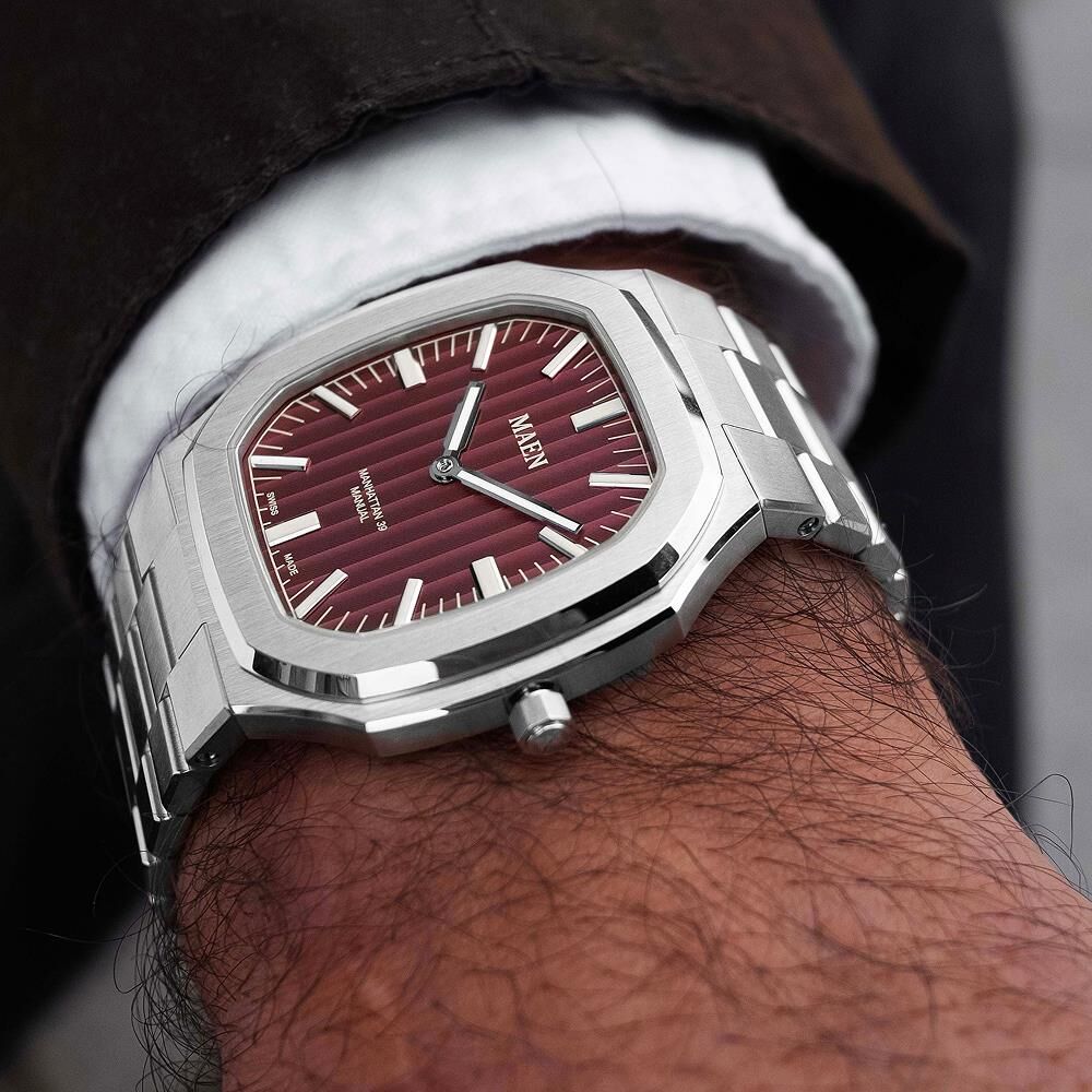 MAEN MANHATTAN 39 ULTRA THIN M4.1.5 Kurmalı (ETA 7001 Elaboré Grade Mekanizmalı Swiss Made) Erkek Kol Saati - Sadece 6.9 mm Kalınlıkta