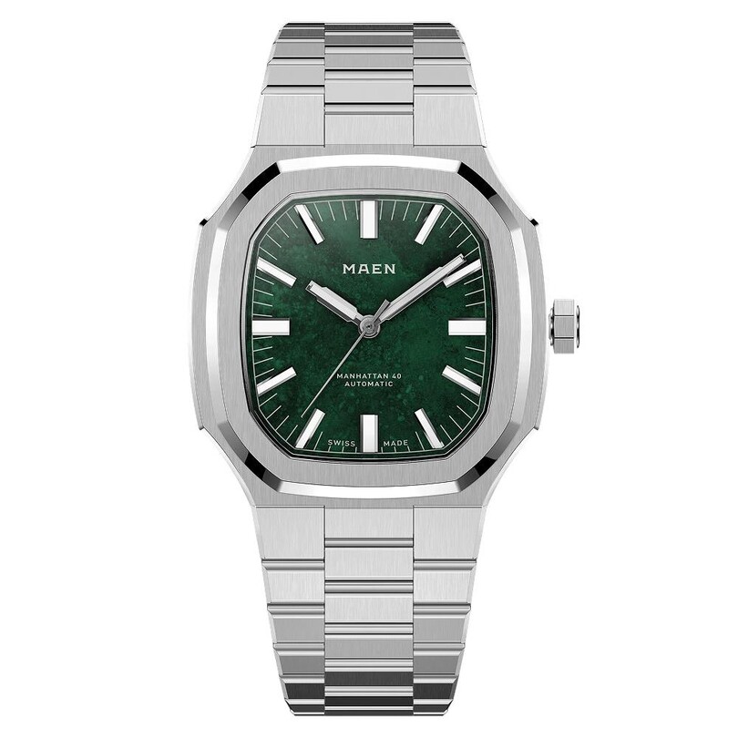 MAEN - MAEN MANHATTAN 40 MSD.01 Green Jade Stone Otomatik (Sellita SW200-1 Mekanizmalı Swiss Made) Erkek Kol Saati