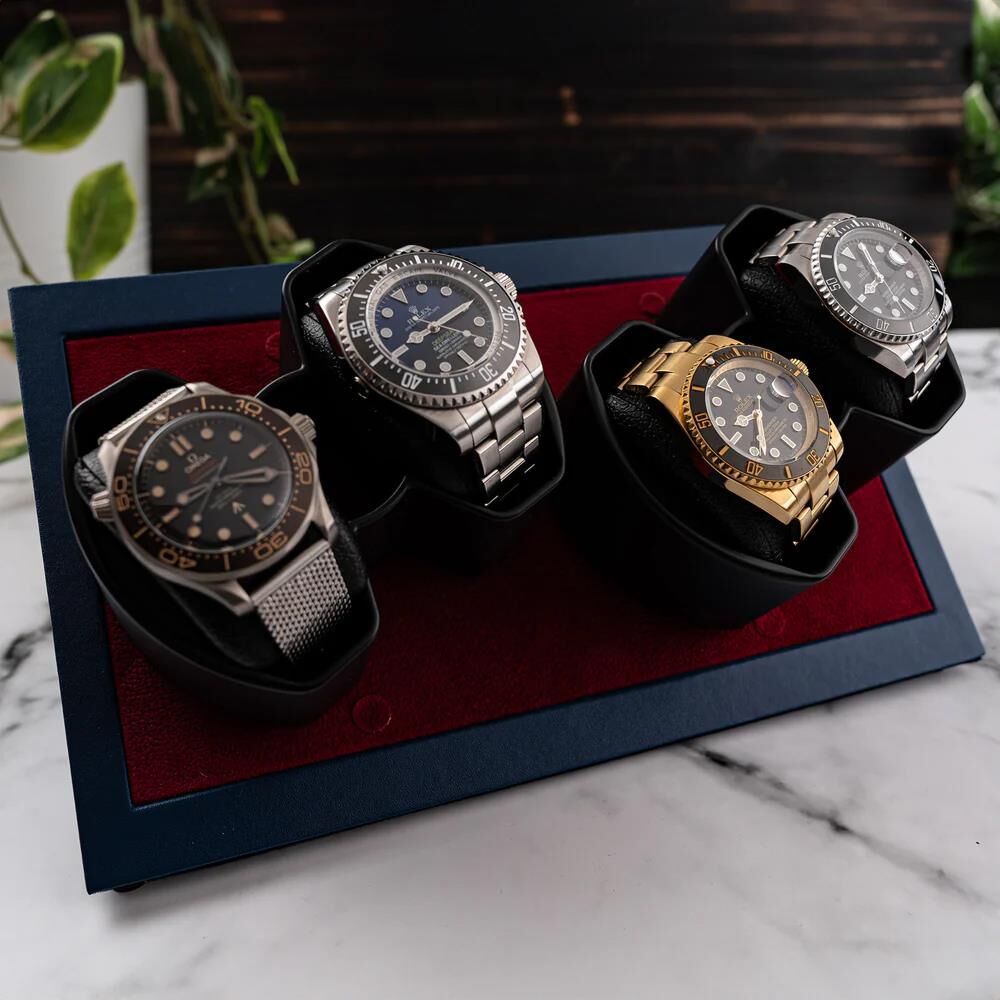 Navy Blue MS-WIN-AUG4-01 Otomatik Saat Kurma Kutusu