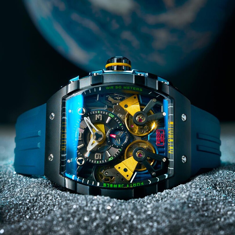  MAGELLAN DOUBLE BARREL AUTOMATIC NB-6100-01 Erkek Kol Saati - Thumbnail