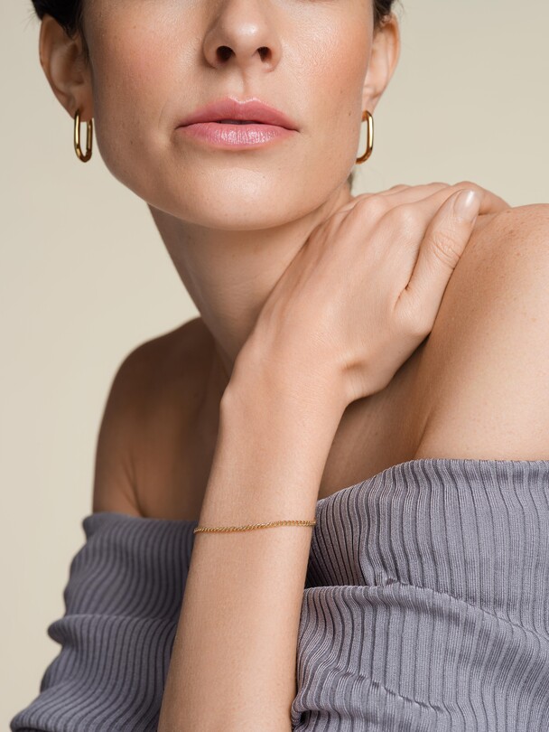 Rosefield JBOLG.J599 İnce Zincir Çelik Bileklik - Thumbnail