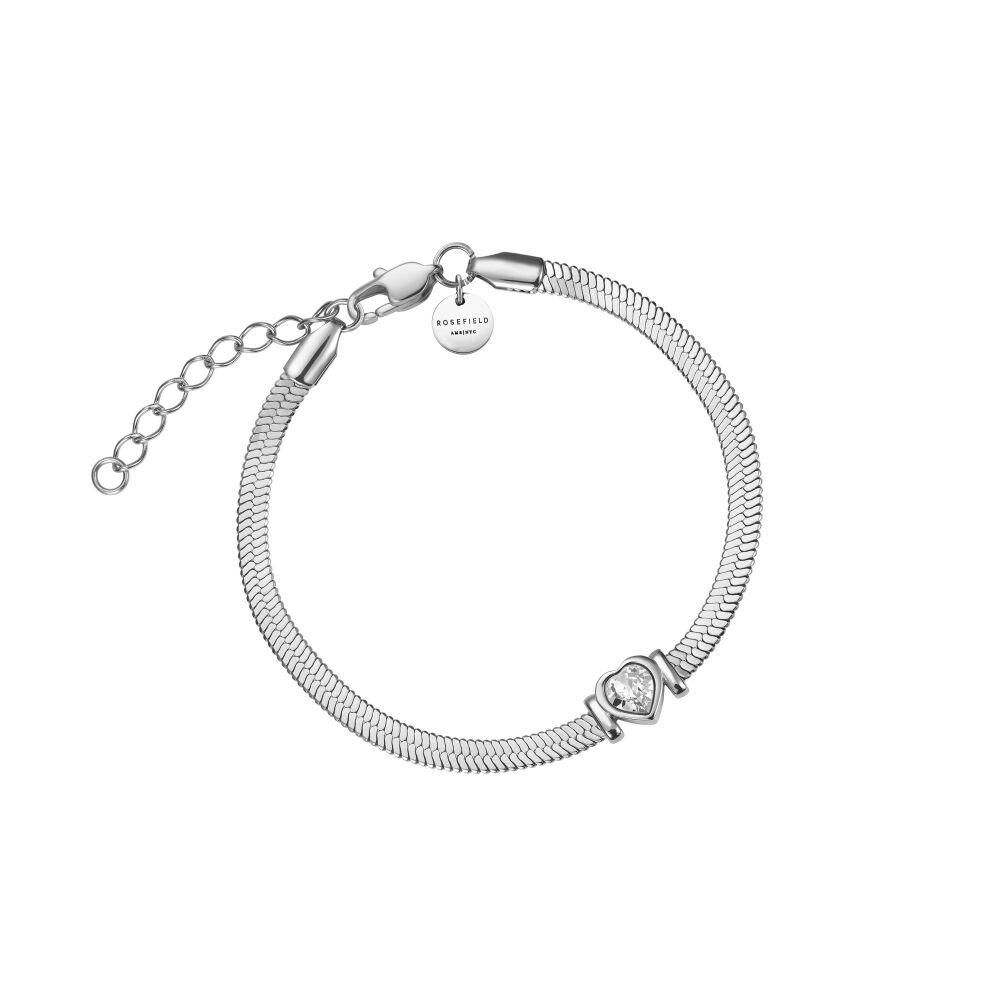 Rosefield JBSWS.J1011 Yılan Kalp Gümüş Color Çelik Bileklik