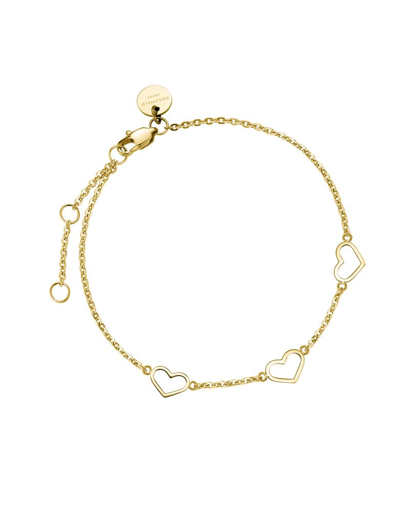 Rosefield JBTHG.J537 Üçlü Kalp Altın Renkli Çelik Bileklik