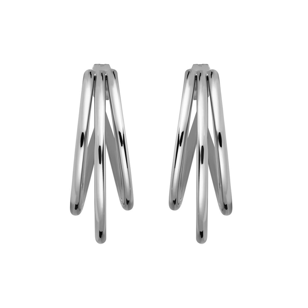 ROSEFIELD JETHS.J574 Üçlü Yuvarlak Çelik Küpe