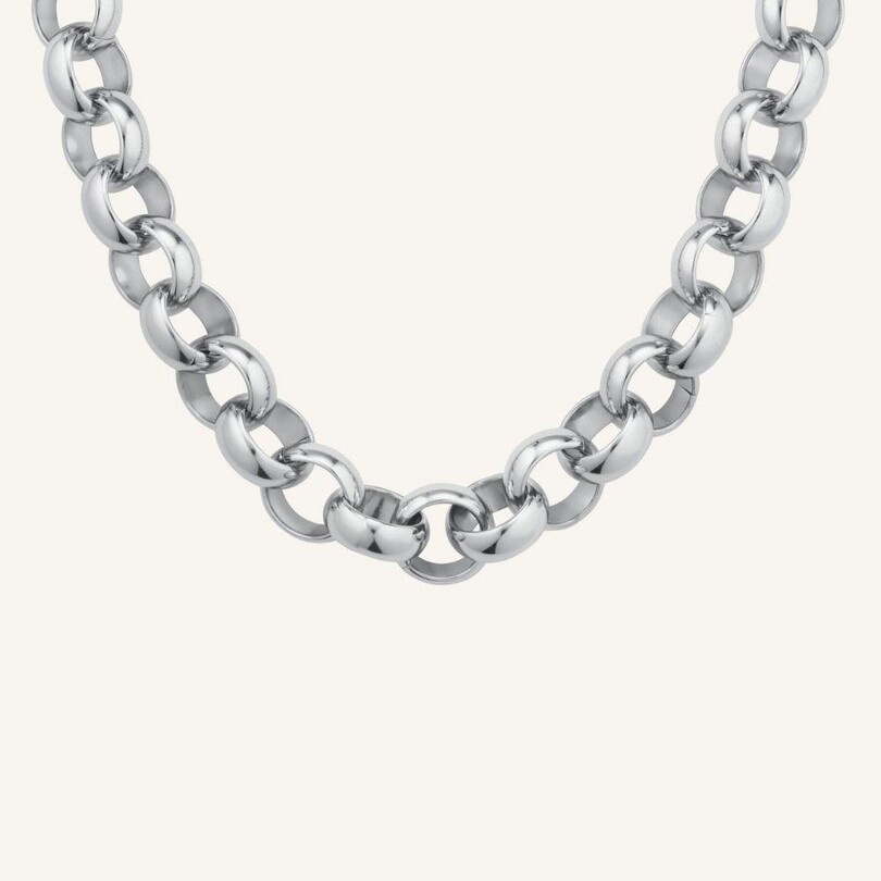 Rosefield JNCNS.J895 Kalın Gümüş Renkli Çelik Kolye - Thumbnail