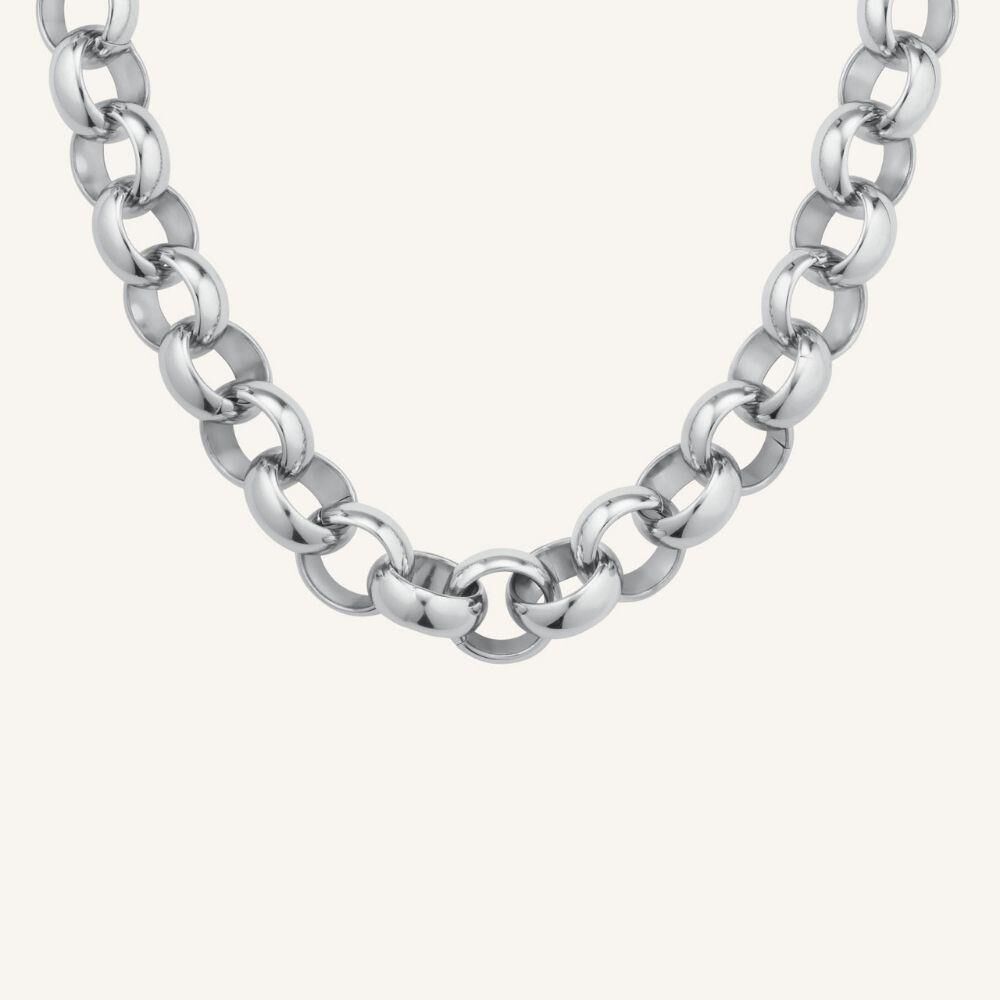 Rosefield JNCNS.J895 Kalın Gümüş Renkli Çelik Kolye