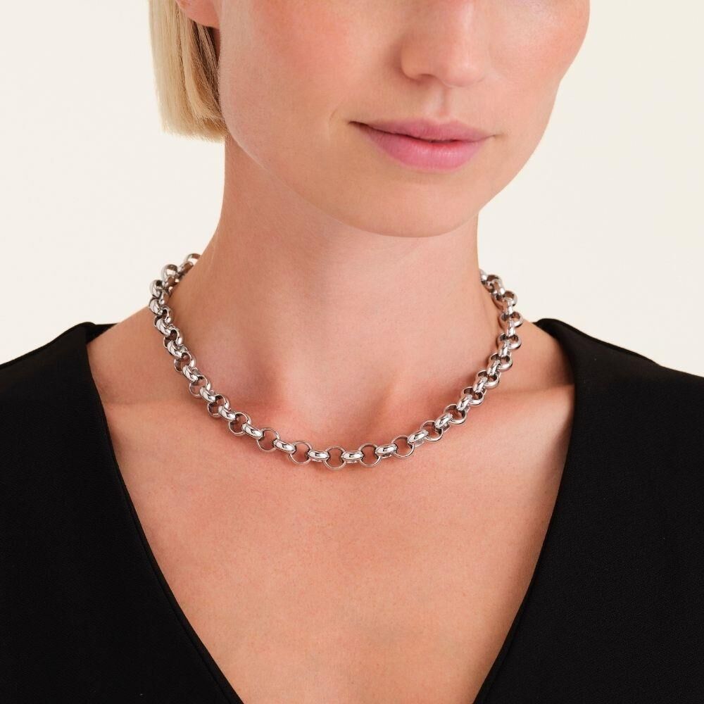 Rosefield JNCNS.J895 Kalın Gümüş Renkli Çelik Kolye