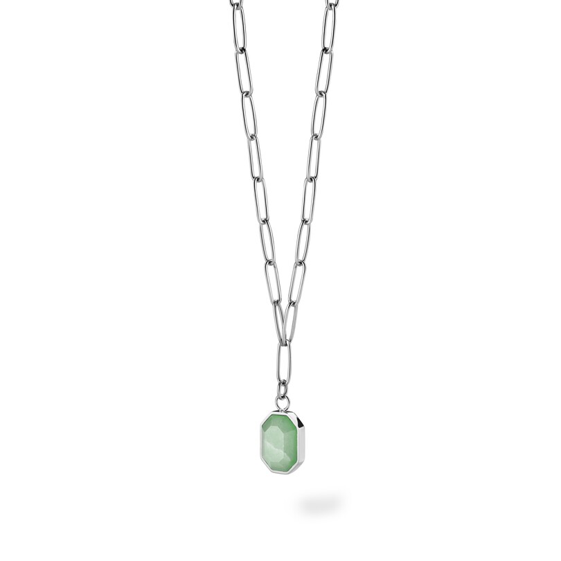 Rosefield JNGGS.J665 Yeşim Taşlı Çelik Kolye - Thumbnail