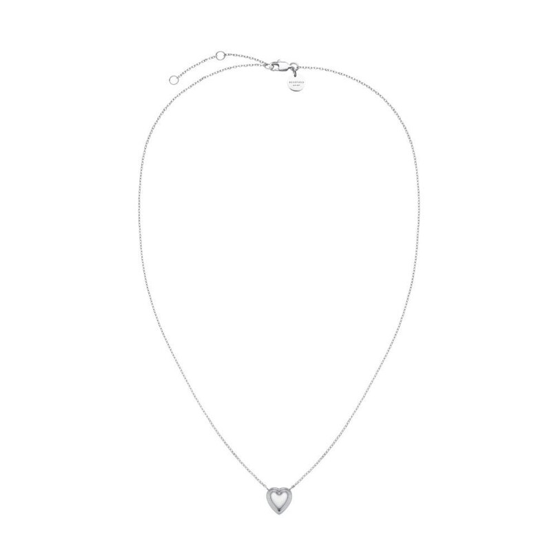 Rosefield JNPHS.J1009 Kabarık Kalp Gümüş Renkli Çelik Kolye - Thumbnail