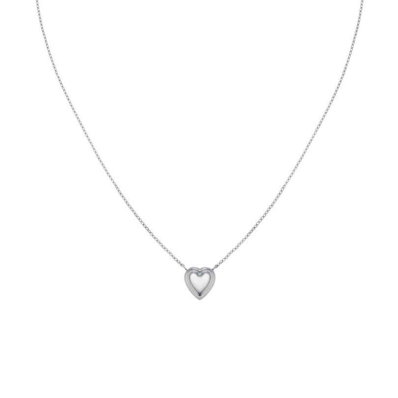 Rosefield JNPHS.J1009 Kabarık Kalp Gümüş Renkli Çelik Kolye - Thumbnail