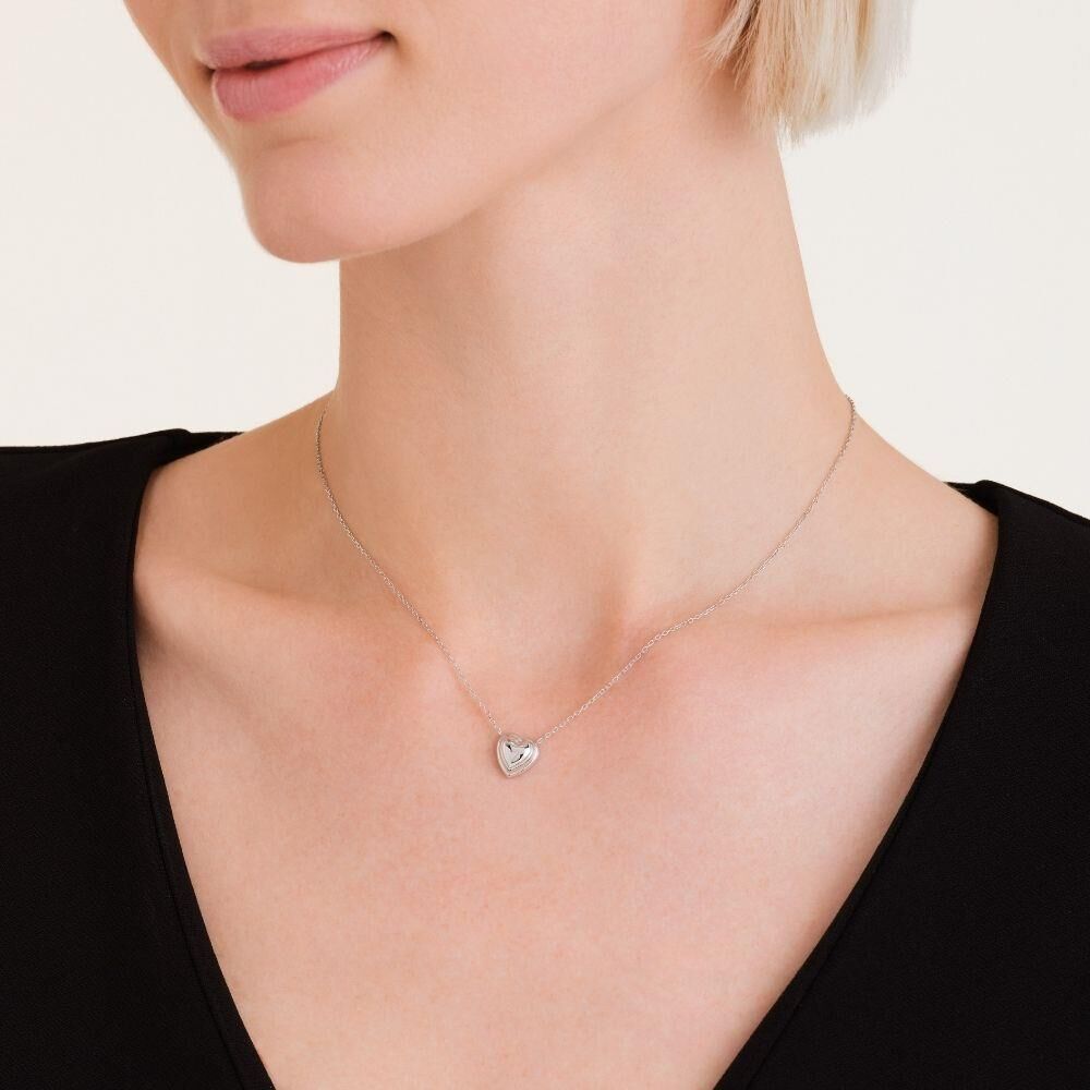 Rosefield JNPHS.J1009 Kabarık Kalp Gümüş Renkli Çelik Kolye