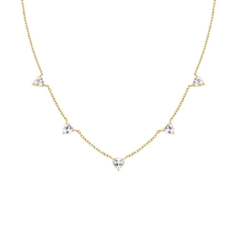 Rosefield JNRHG.J1005 Sıra Kalpli Çelik Kolye - Thumbnail